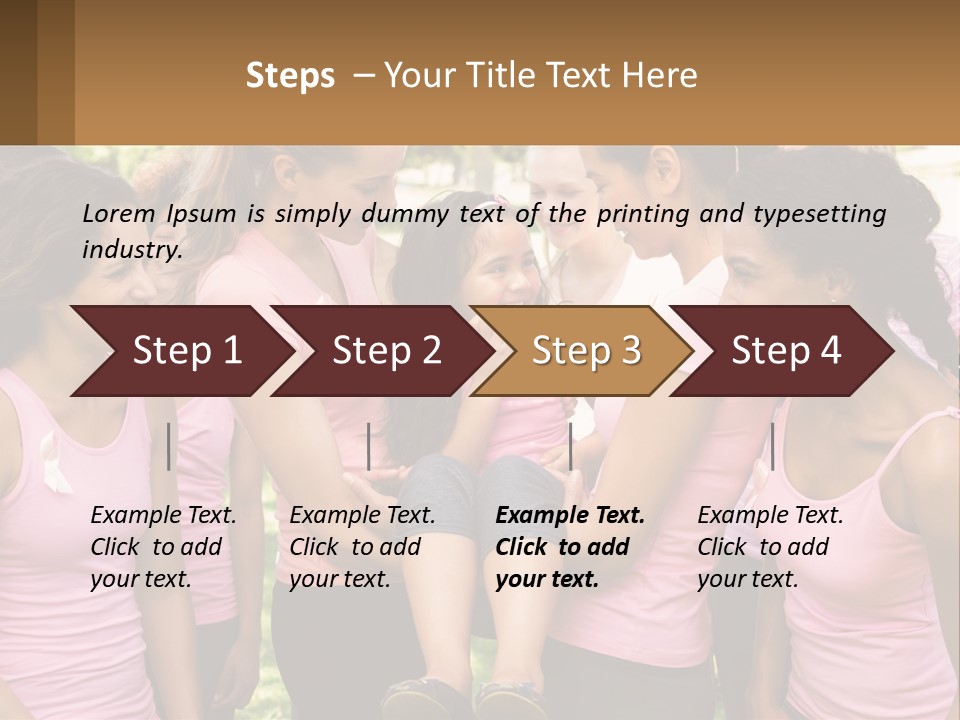 A Group Of Girls In Pink Shirts Are Talking Together PowerPoint Template