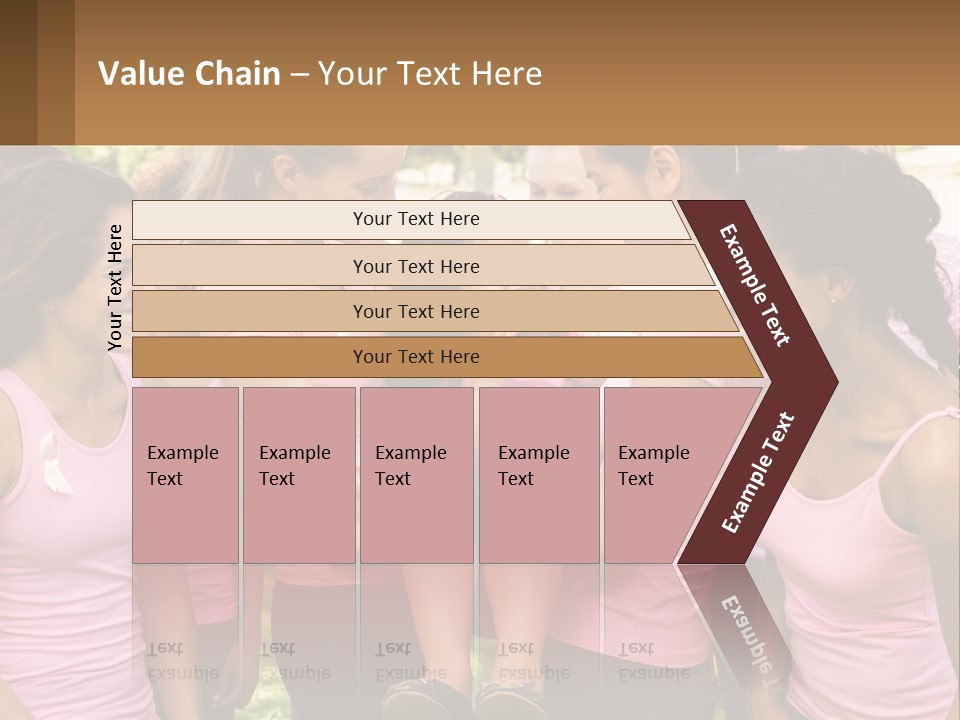 A Group Of Girls In Pink Shirts Are Talking Together PowerPoint Template