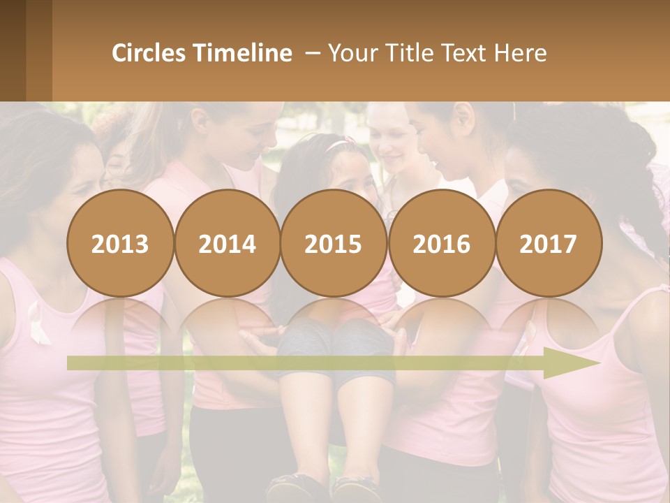 A Group Of Girls In Pink Shirts Are Talking Together PowerPoint Template
