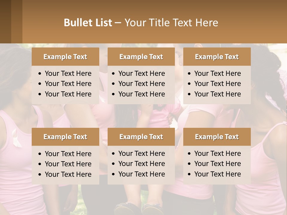 A Group Of Girls In Pink Shirts Are Talking Together PowerPoint Template