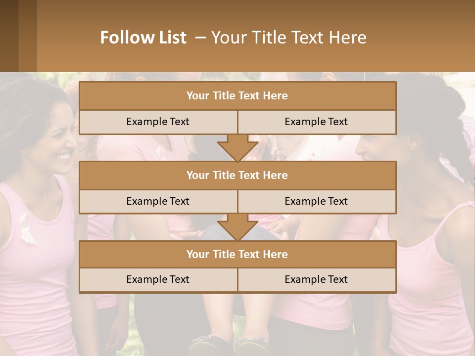 A Group Of Girls In Pink Shirts Are Talking Together PowerPoint Template