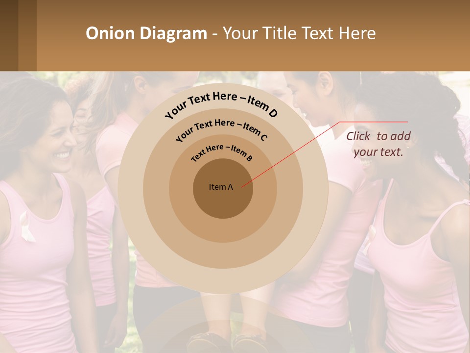 A Group Of Girls In Pink Shirts Are Talking Together PowerPoint Template