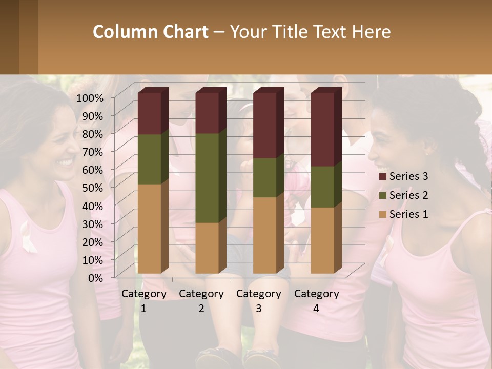 A Group Of Girls In Pink Shirts Are Talking Together PowerPoint Template