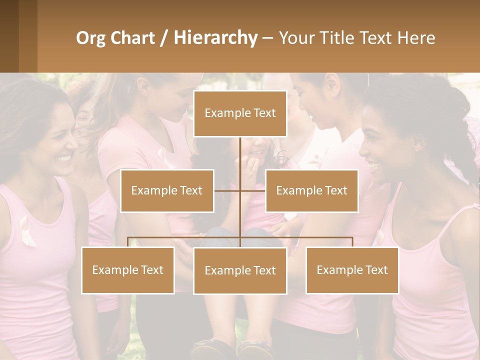 A Group Of Girls In Pink Shirts Are Talking Together PowerPoint Template