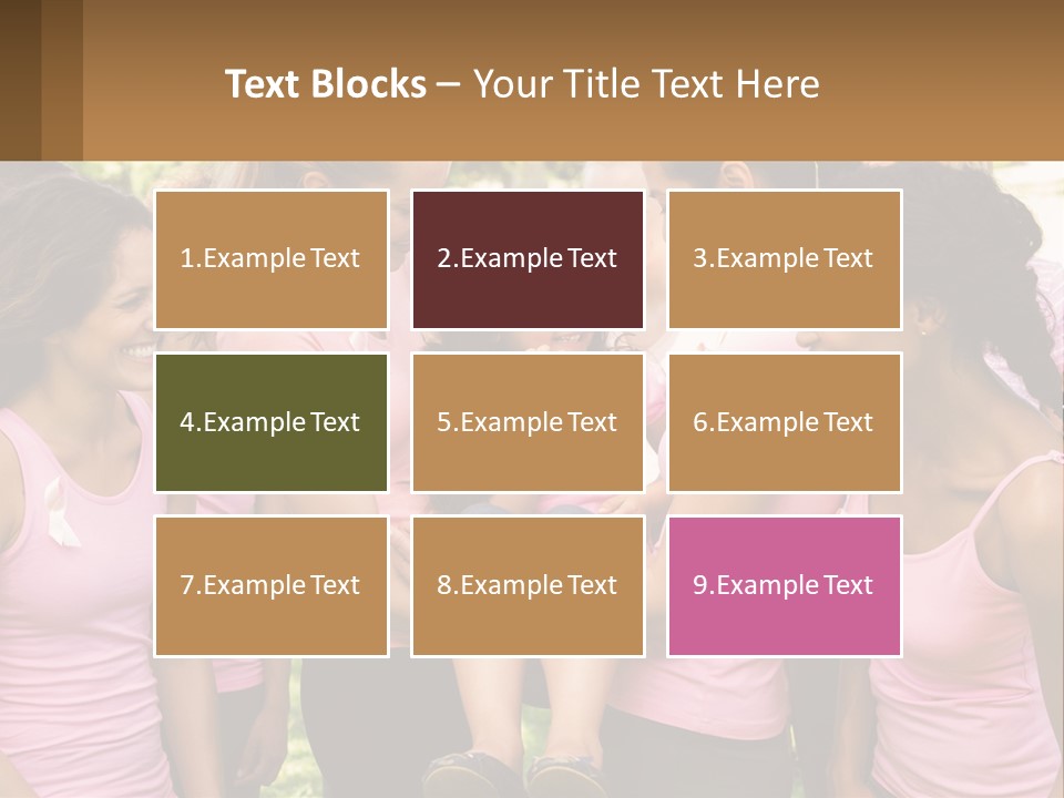 A Group Of Girls In Pink Shirts Are Talking Together PowerPoint Template