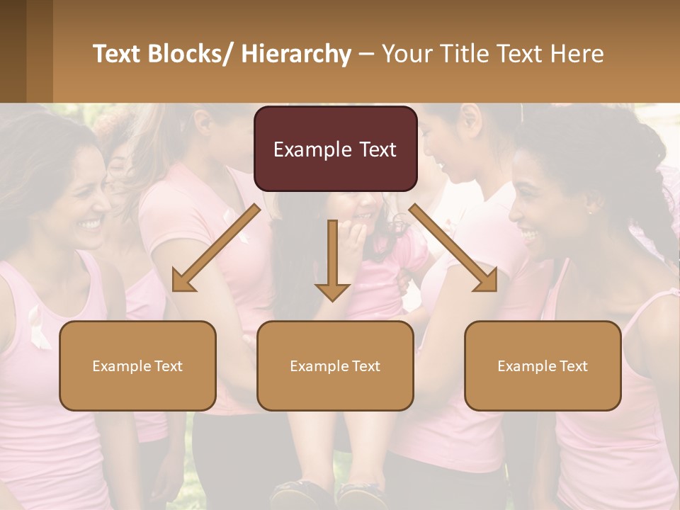 A Group Of Girls In Pink Shirts Are Talking Together PowerPoint Template