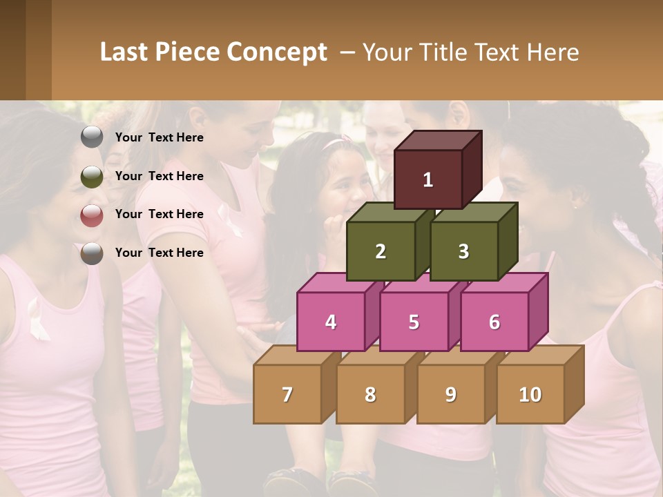 A Group Of Girls In Pink Shirts Are Talking Together PowerPoint Template