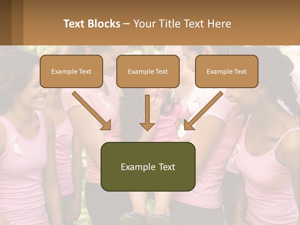A Group Of Girls In Pink Shirts Are Talking Together PowerPoint Template