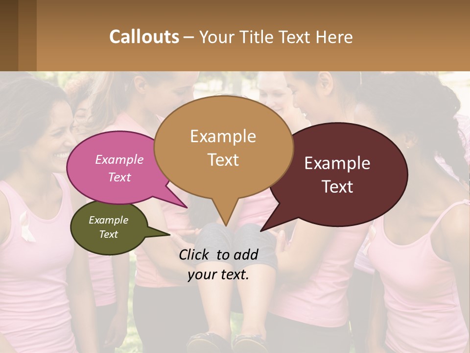 A Group Of Girls In Pink Shirts Are Talking Together PowerPoint Template