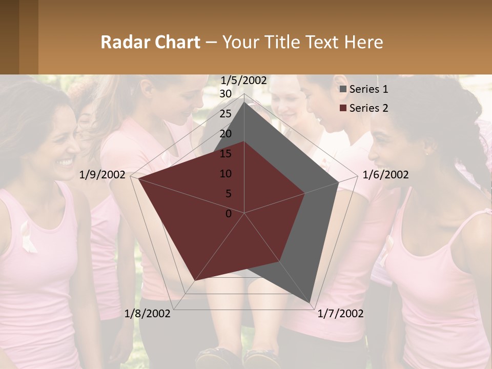 A Group Of Girls In Pink Shirts Are Talking Together PowerPoint Template