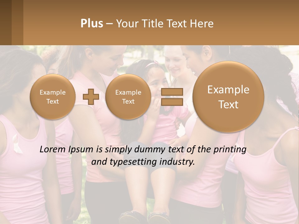 A Group Of Girls In Pink Shirts Are Talking Together PowerPoint Template