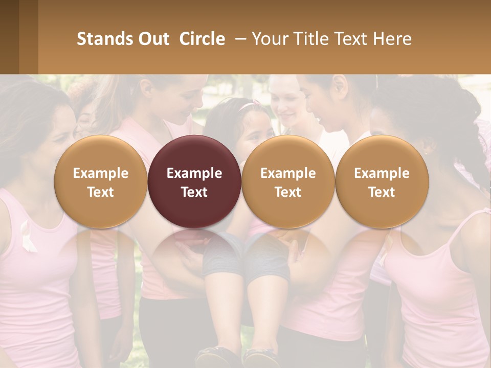 A Group Of Girls In Pink Shirts Are Talking Together PowerPoint Template