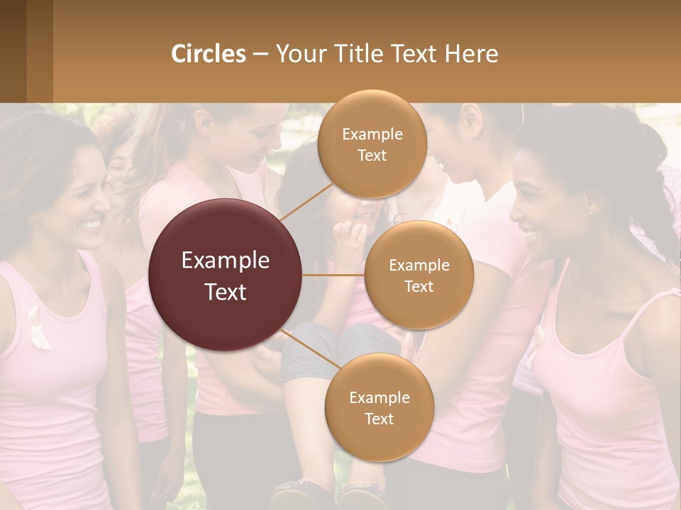 A Group Of Girls In Pink Shirts Are Talking Together PowerPoint Template