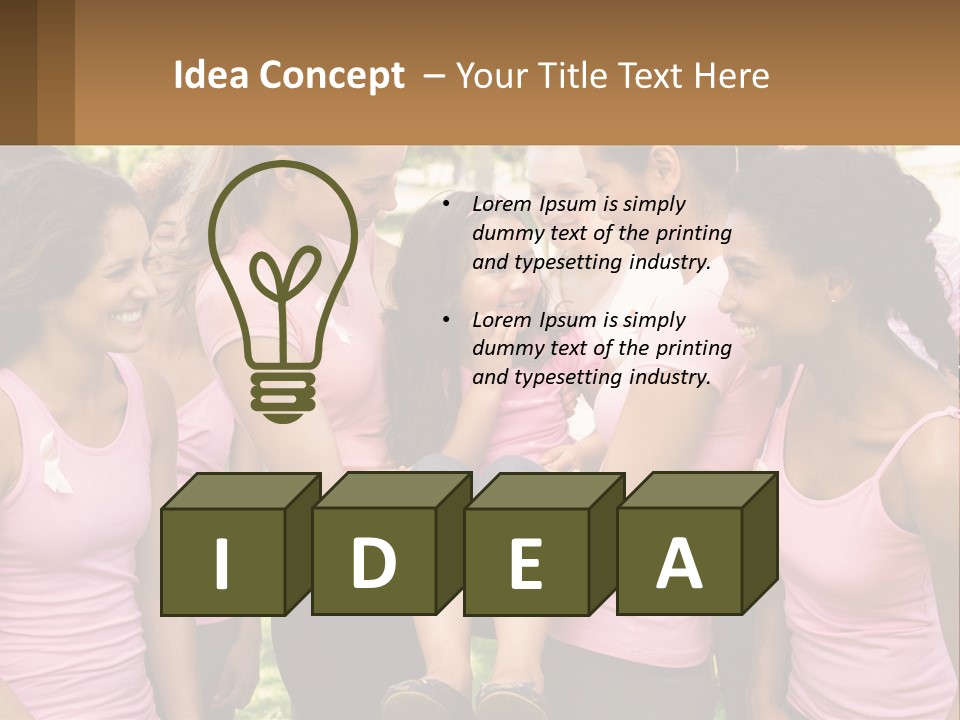 A Group Of Girls In Pink Shirts Are Talking Together PowerPoint Template