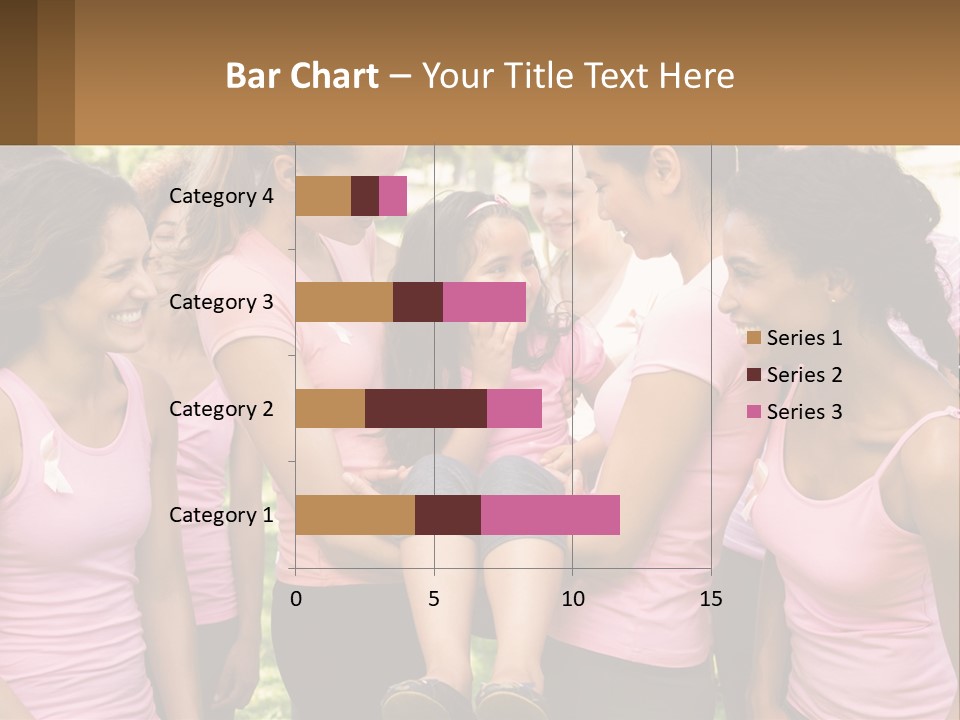 A Group Of Girls In Pink Shirts Are Talking Together PowerPoint Template