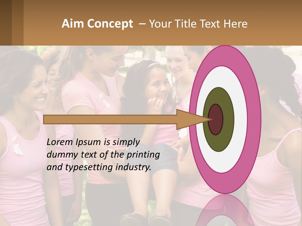 A Group Of Girls In Pink Shirts Are Talking Together PowerPoint Template