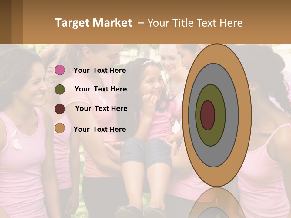 A Group Of Girls In Pink Shirts Are Talking Together PowerPoint Template