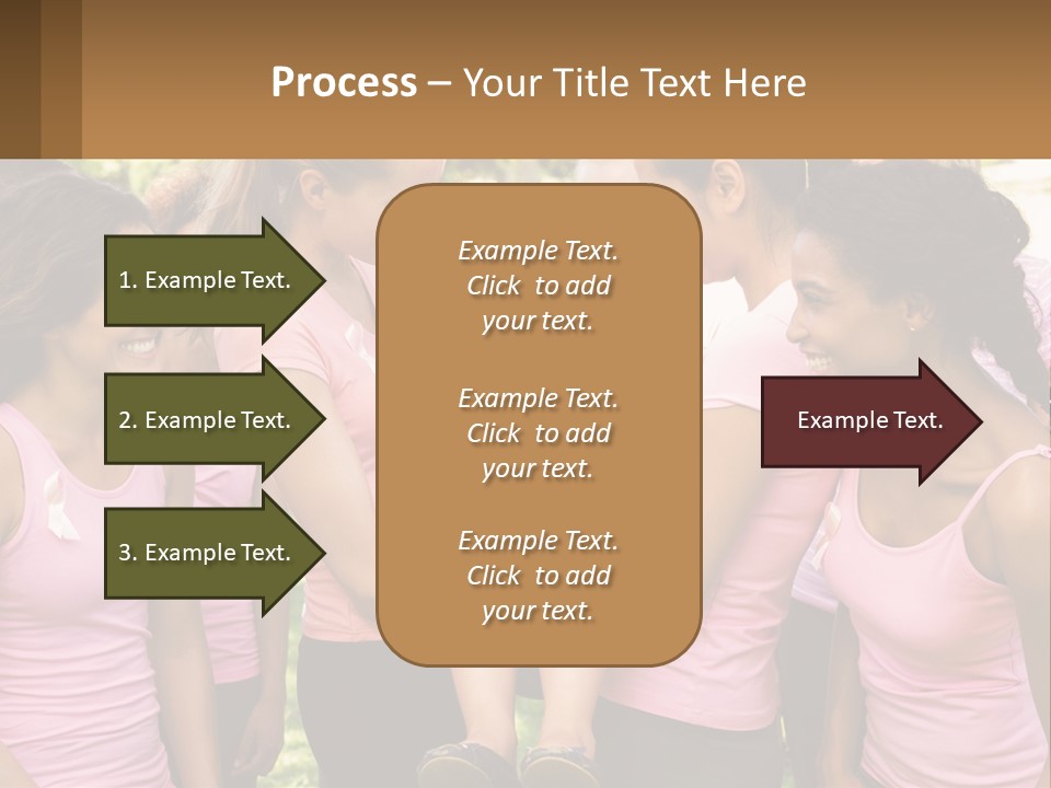 A Group Of Girls In Pink Shirts Are Talking Together PowerPoint Template