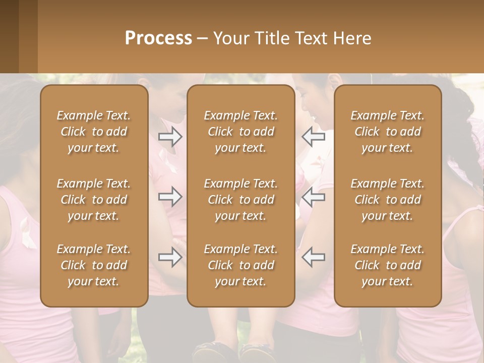A Group Of Girls In Pink Shirts Are Talking Together PowerPoint Template