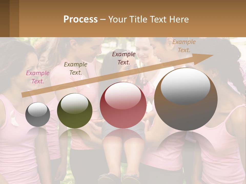 A Group Of Girls In Pink Shirts Are Talking Together PowerPoint Template