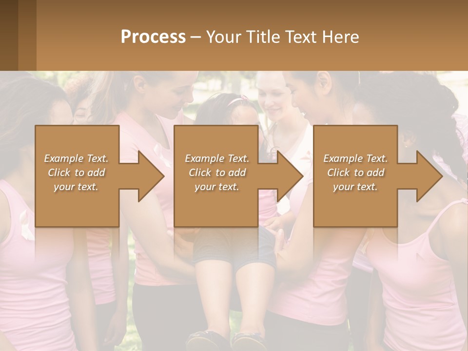 A Group Of Girls In Pink Shirts Are Talking Together PowerPoint Template