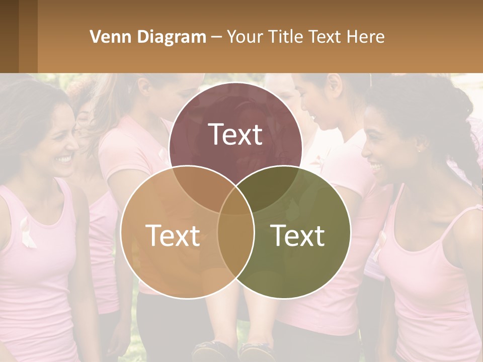 A Group Of Girls In Pink Shirts Are Talking Together PowerPoint Template