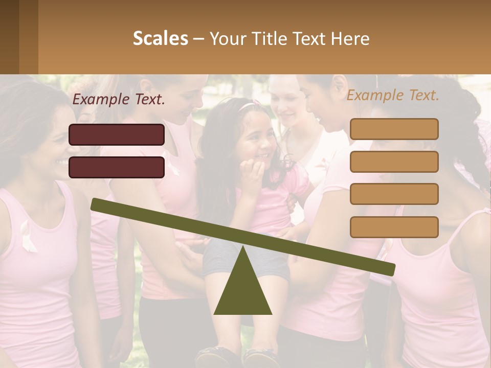 A Group Of Girls In Pink Shirts Are Talking Together PowerPoint Template