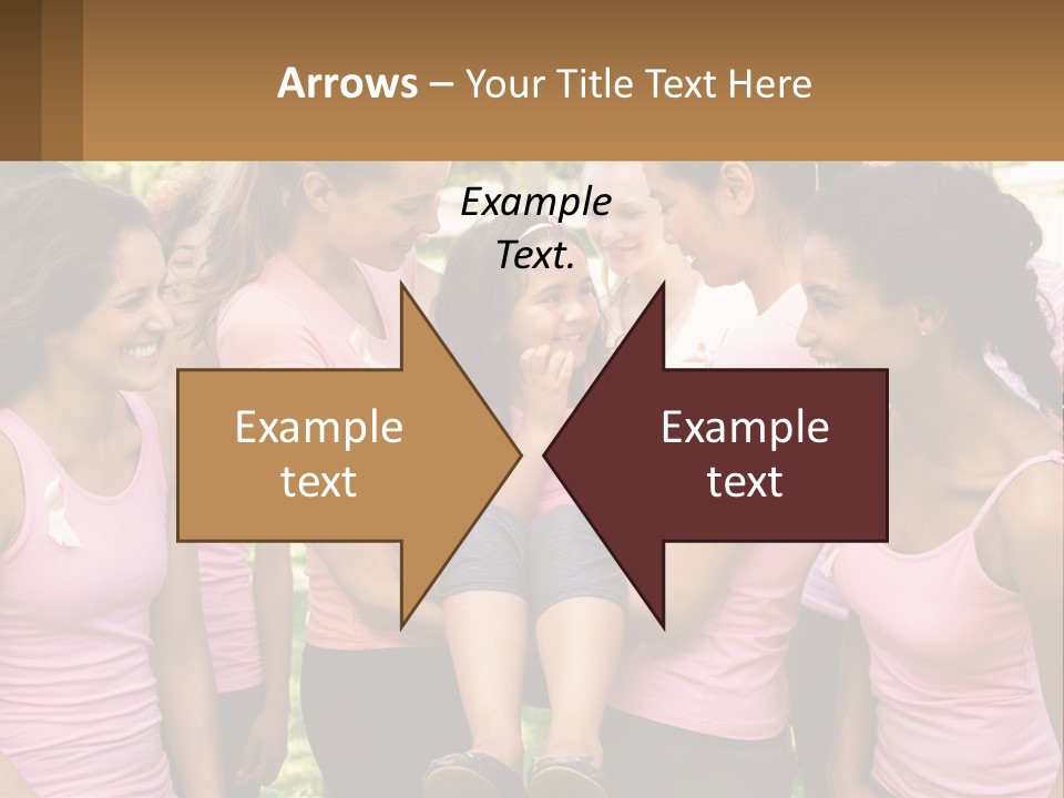 A Group Of Girls In Pink Shirts Are Talking Together PowerPoint Template