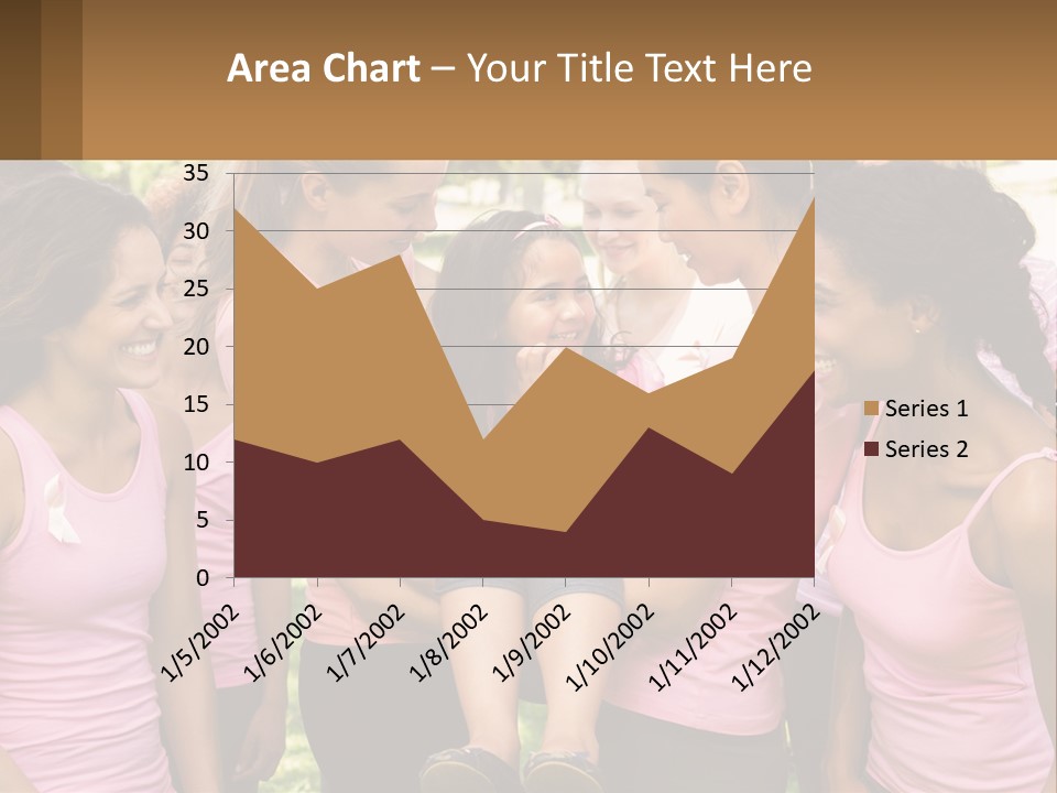 A Group Of Girls In Pink Shirts Are Talking Together PowerPoint Template