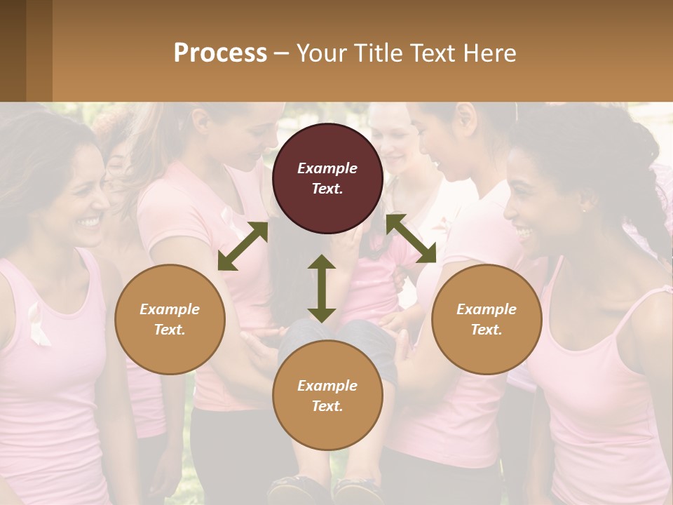 A Group Of Girls In Pink Shirts Are Talking Together PowerPoint Template