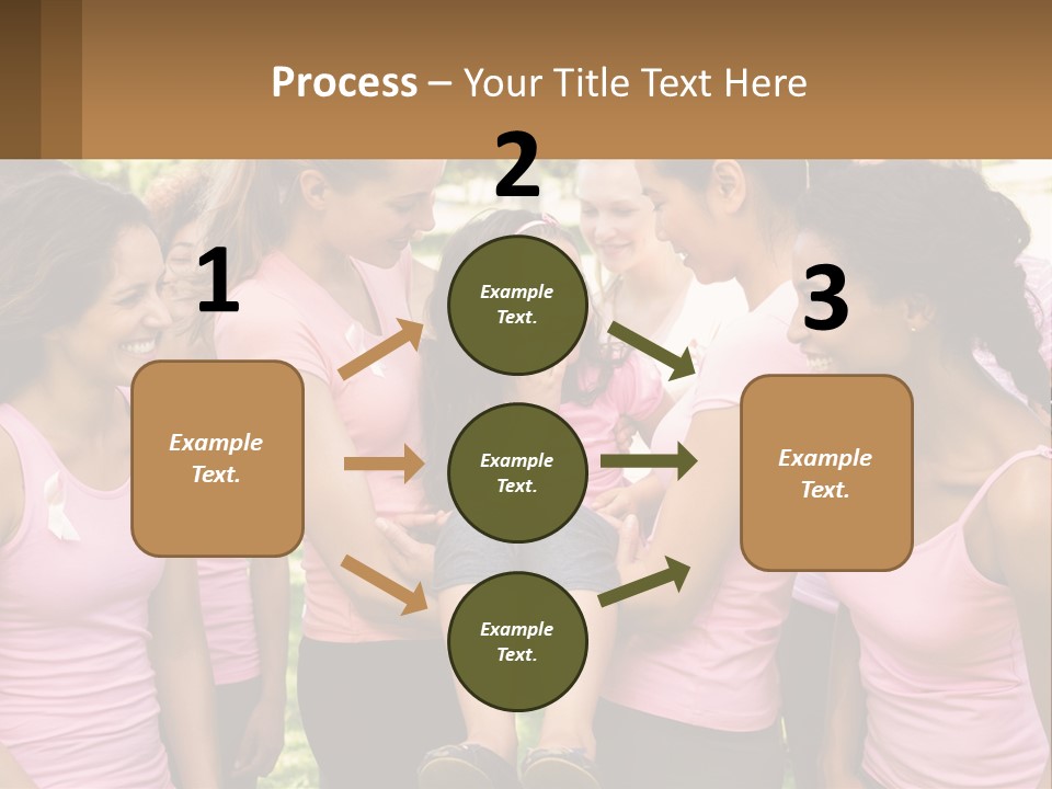 A Group Of Girls In Pink Shirts Are Talking Together PowerPoint Template