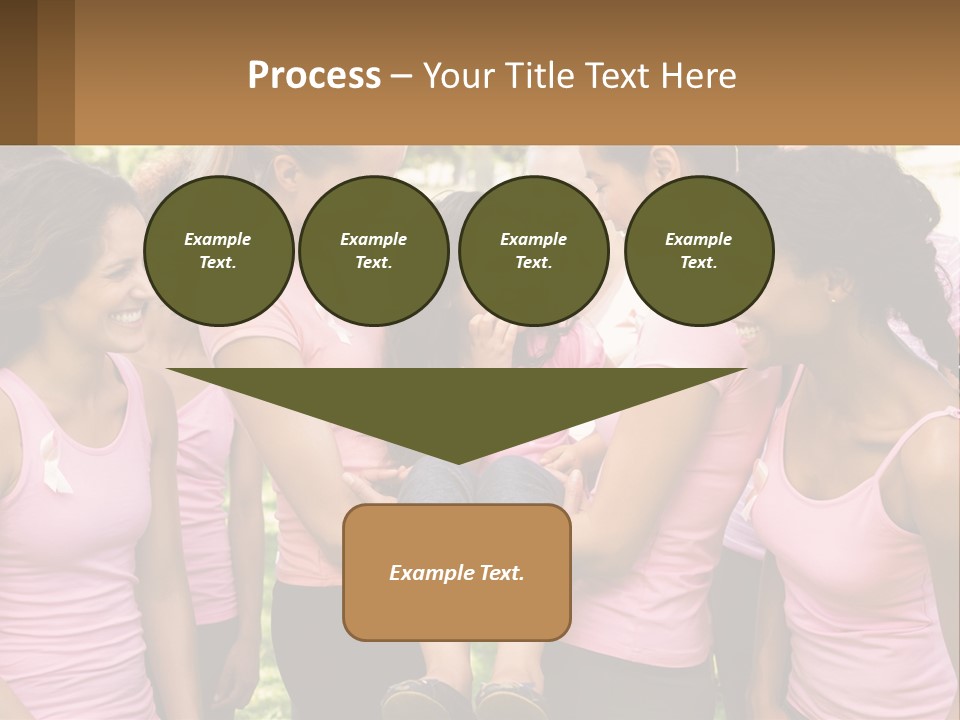 A Group Of Girls In Pink Shirts Are Talking Together PowerPoint Template