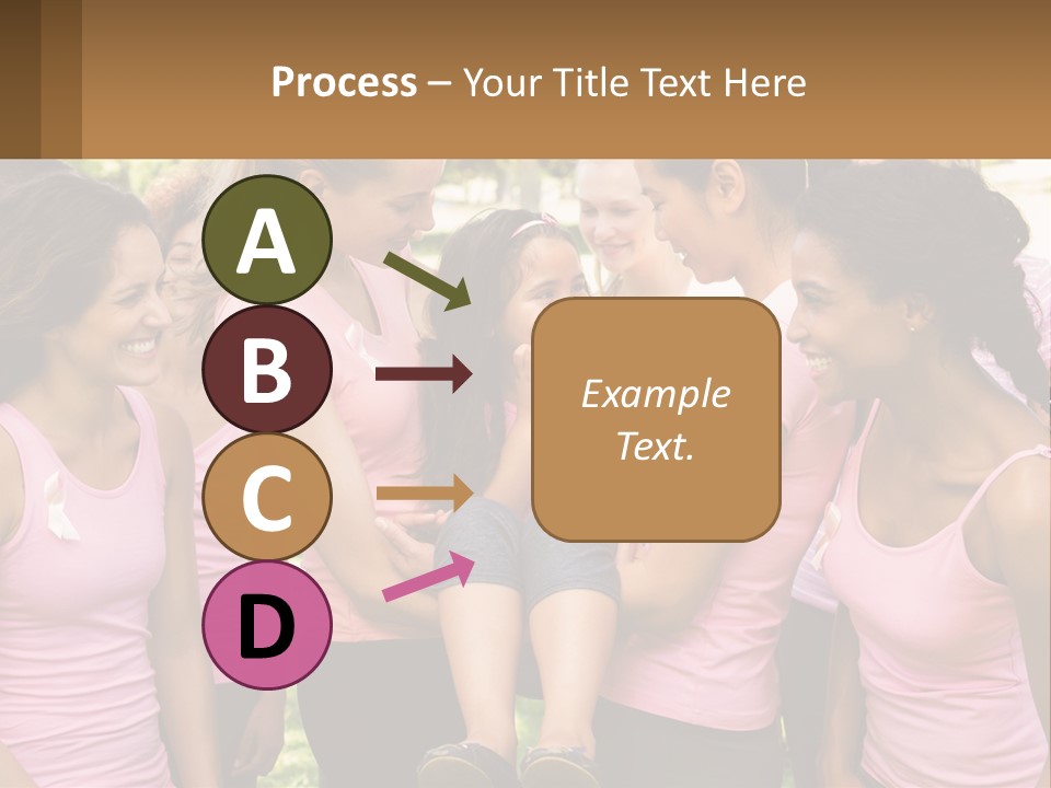 A Group Of Girls In Pink Shirts Are Talking Together PowerPoint Template