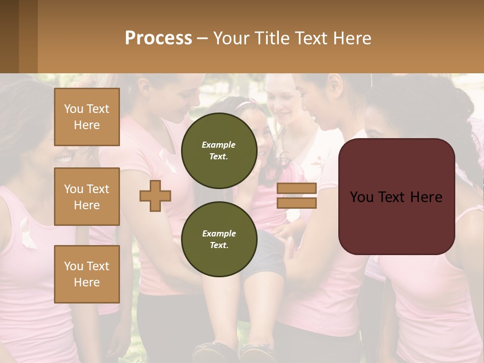 A Group Of Girls In Pink Shirts Are Talking Together PowerPoint Template