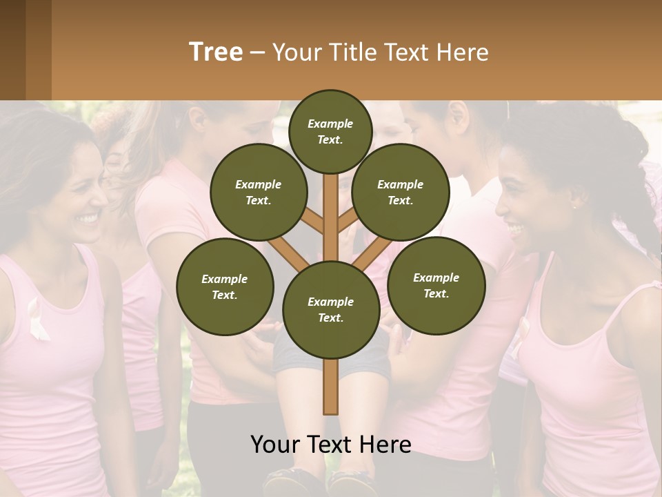 A Group Of Girls In Pink Shirts Are Talking Together PowerPoint Template