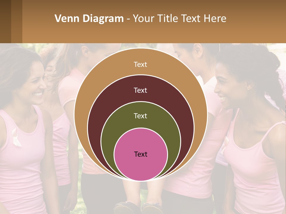 A Group Of Girls In Pink Shirts Are Talking Together PowerPoint Template
