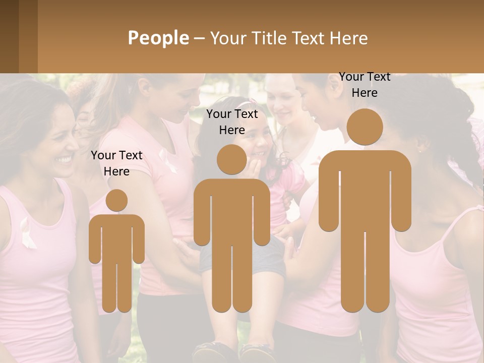 A Group Of Girls In Pink Shirts Are Talking Together PowerPoint Template