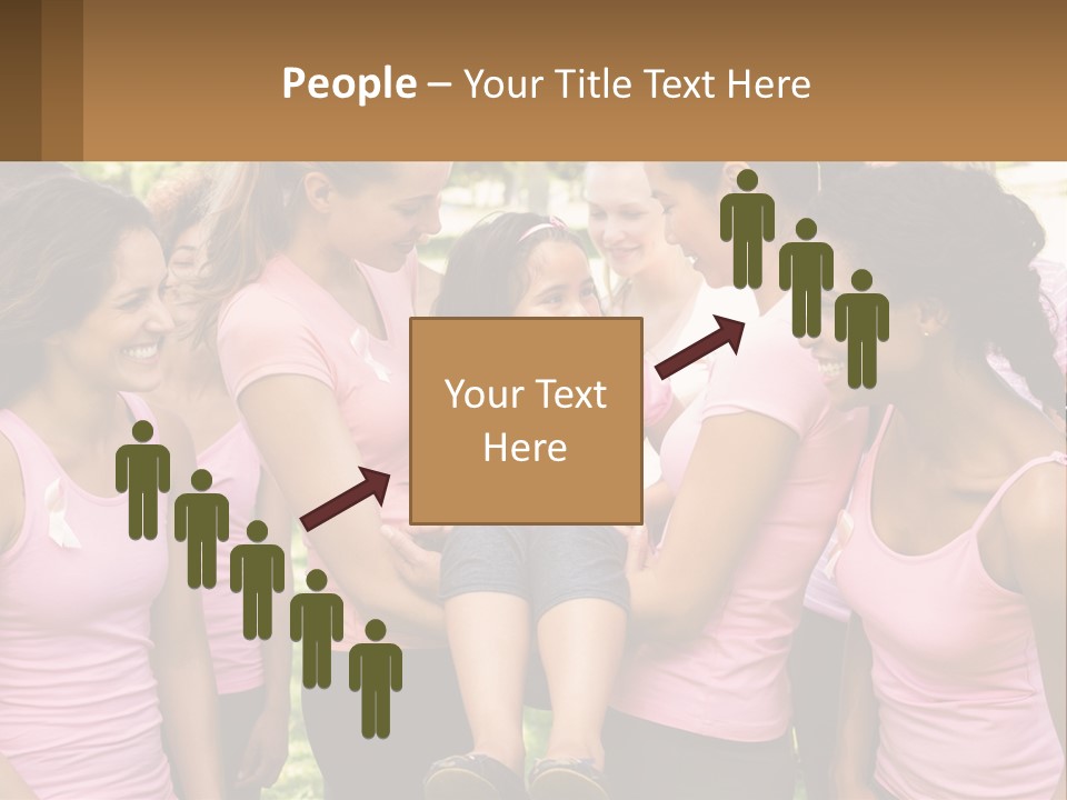 A Group Of Girls In Pink Shirts Are Talking Together PowerPoint Template