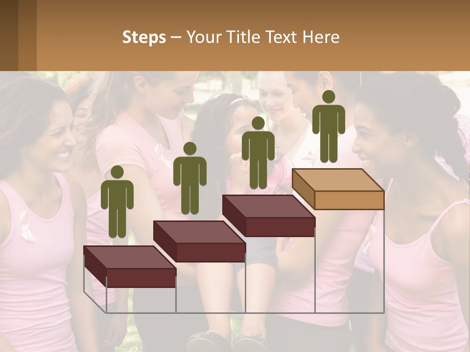 A Group Of Girls In Pink Shirts Are Talking Together PowerPoint Template