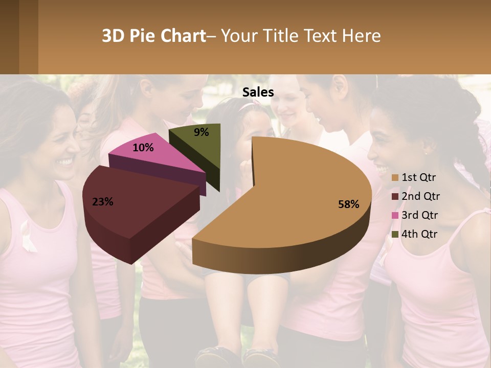 A Group Of Girls In Pink Shirts Are Talking Together PowerPoint Template