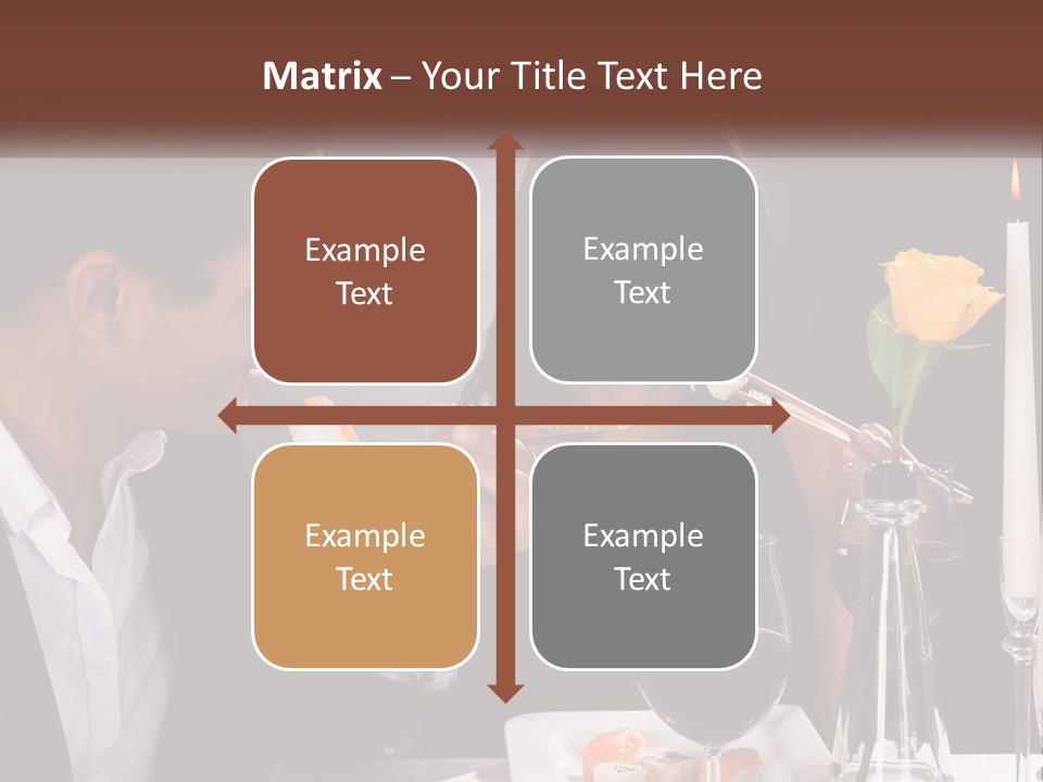 A Man And Woman Eating Sushi At A Restaurant PowerPoint Template