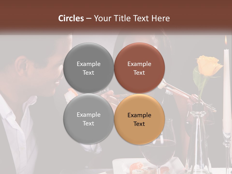 A Man And Woman Eating Sushi At A Restaurant PowerPoint Template