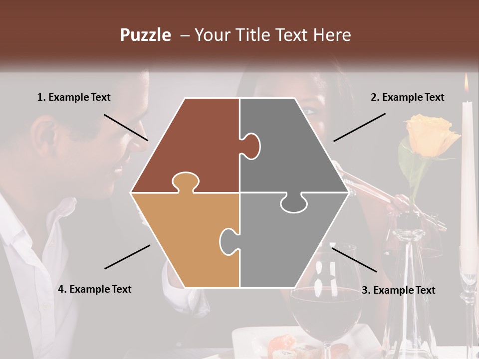 A Man And Woman Eating Sushi At A Restaurant PowerPoint Template