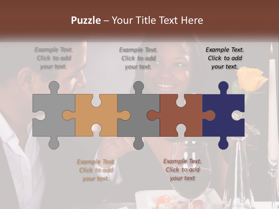 A Man And Woman Eating Sushi At A Restaurant PowerPoint Template