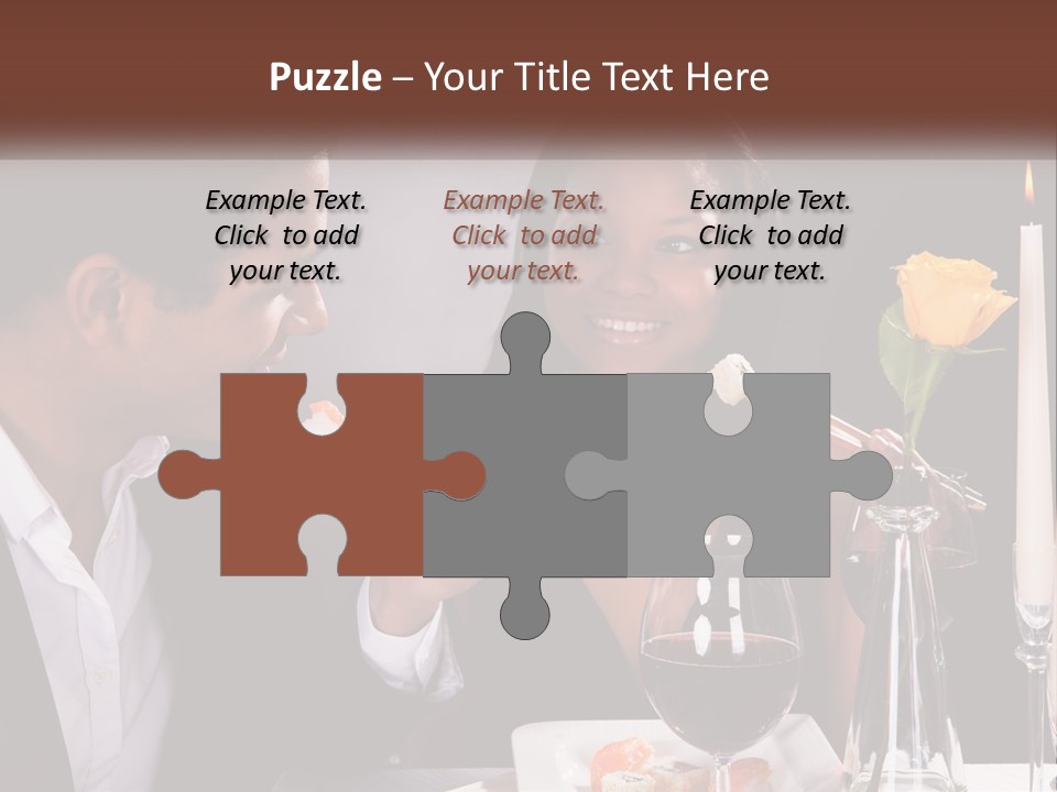 A Man And Woman Eating Sushi At A Restaurant PowerPoint Template