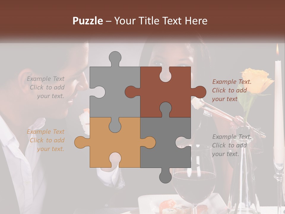 A Man And Woman Eating Sushi At A Restaurant PowerPoint Template