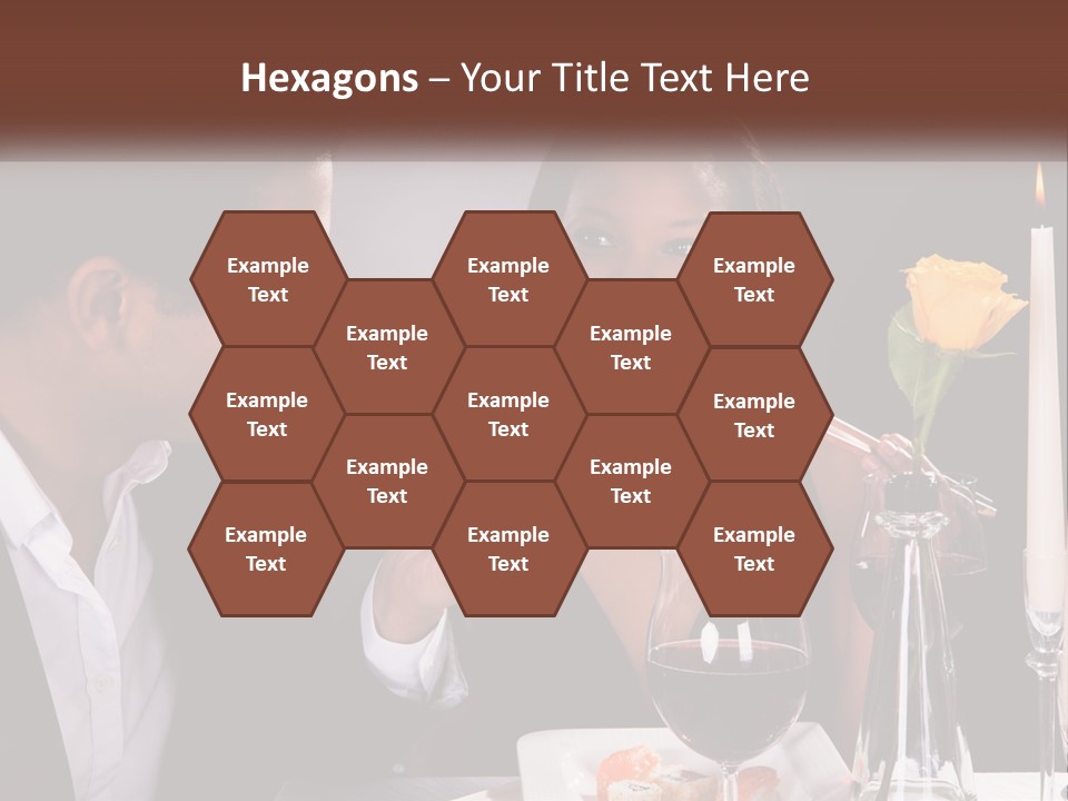 A Man And Woman Eating Sushi At A Restaurant PowerPoint Template