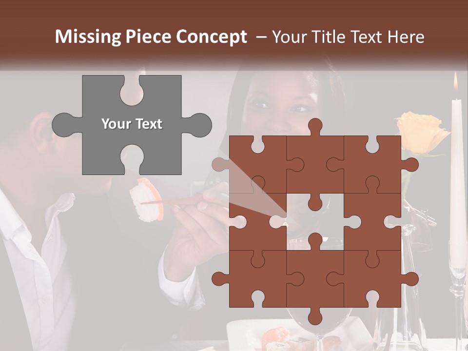 A Man And Woman Eating Sushi At A Restaurant PowerPoint Template