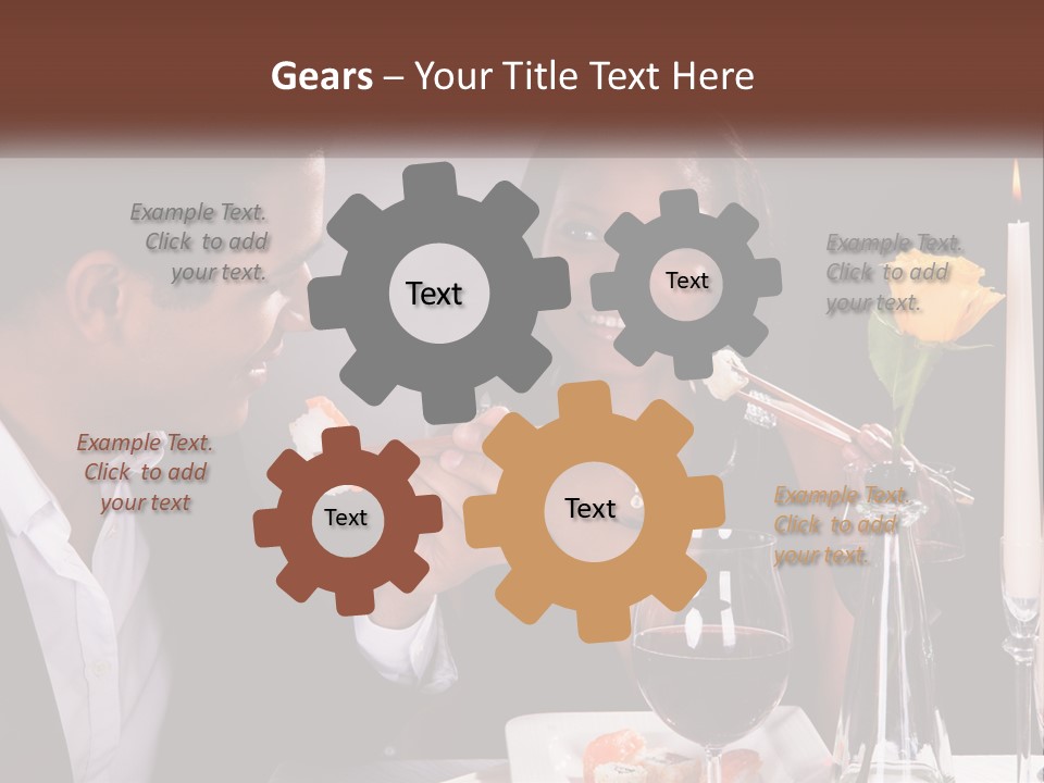 A Man And Woman Eating Sushi At A Restaurant PowerPoint Template