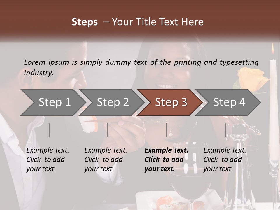 A Man And Woman Eating Sushi At A Restaurant PowerPoint Template